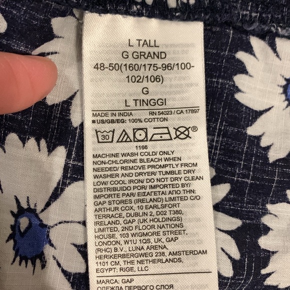 Gap floral top blue with white daisies, large pure cotton for women - Picture 5 of 7